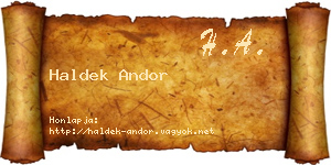Haldek Andor névjegykártya
